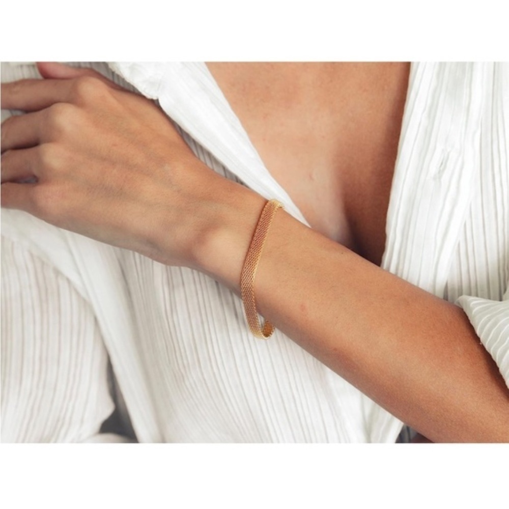 Gold 18k Gold Plated Mesh Bracelet